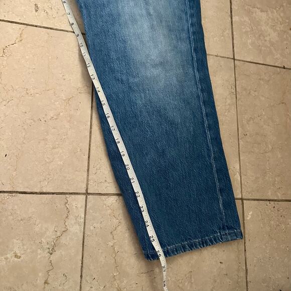 Frame 32 Le Jane Ankle Cropped High Rise Straight Leg Jeans Denim Cottom Blue - Picture 6 of 10
